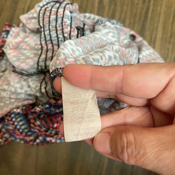 Maude Chevron Multicolor Strapless Bubble Capri Romper Y2K Fashion Womens size M - Picture 11 of 12